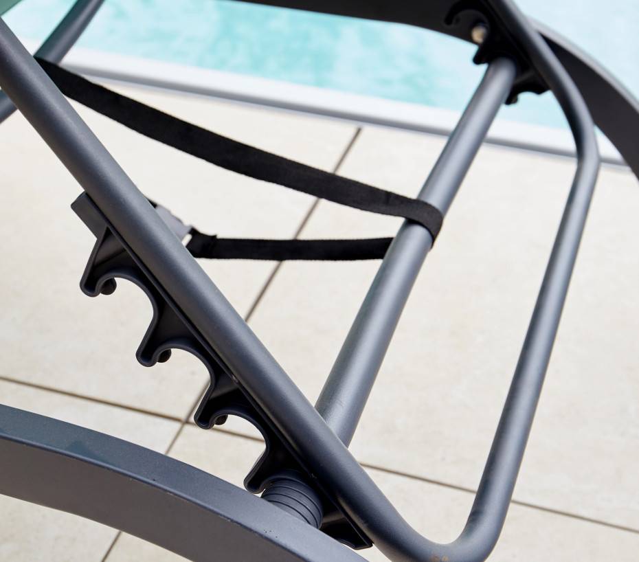 Transat de jardin en acier gris anthracite GOZO - Image 3