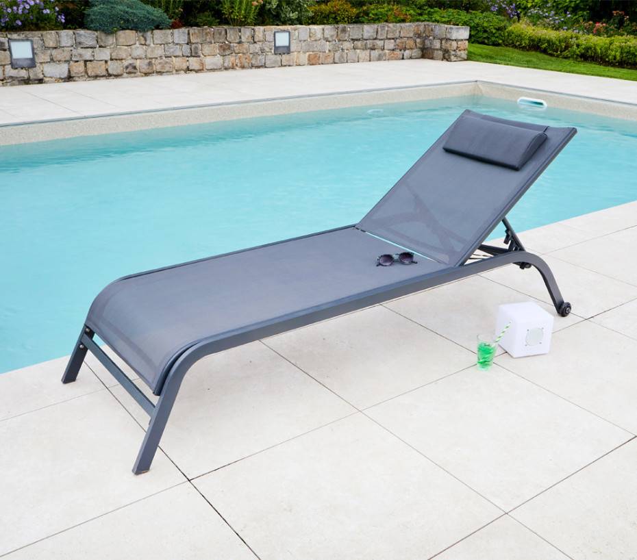 Transat de jardin en acier  gris anthracite  GOZO - Image 1