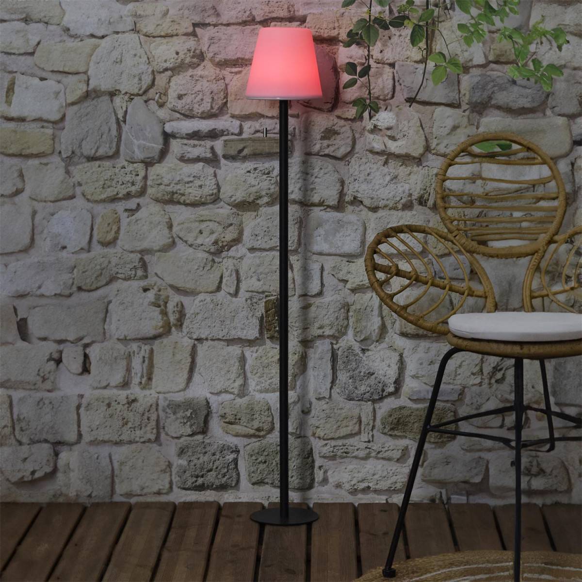 The Home Deco Factory - Lampadaire à LED Intérieur & Extérieur "RGB" 160cm Blanc & Noir - Image 7