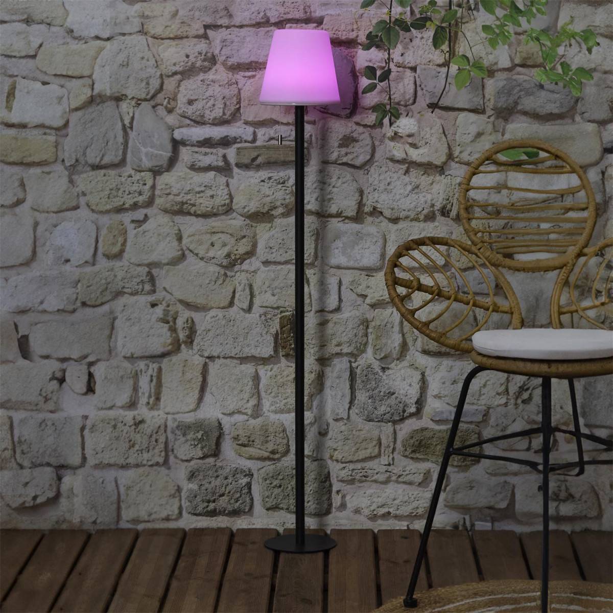 The Home Deco Factory - Lampadaire à LED Intérieur & Extérieur "RGB" 160cm Blanc & Noir - Image 6