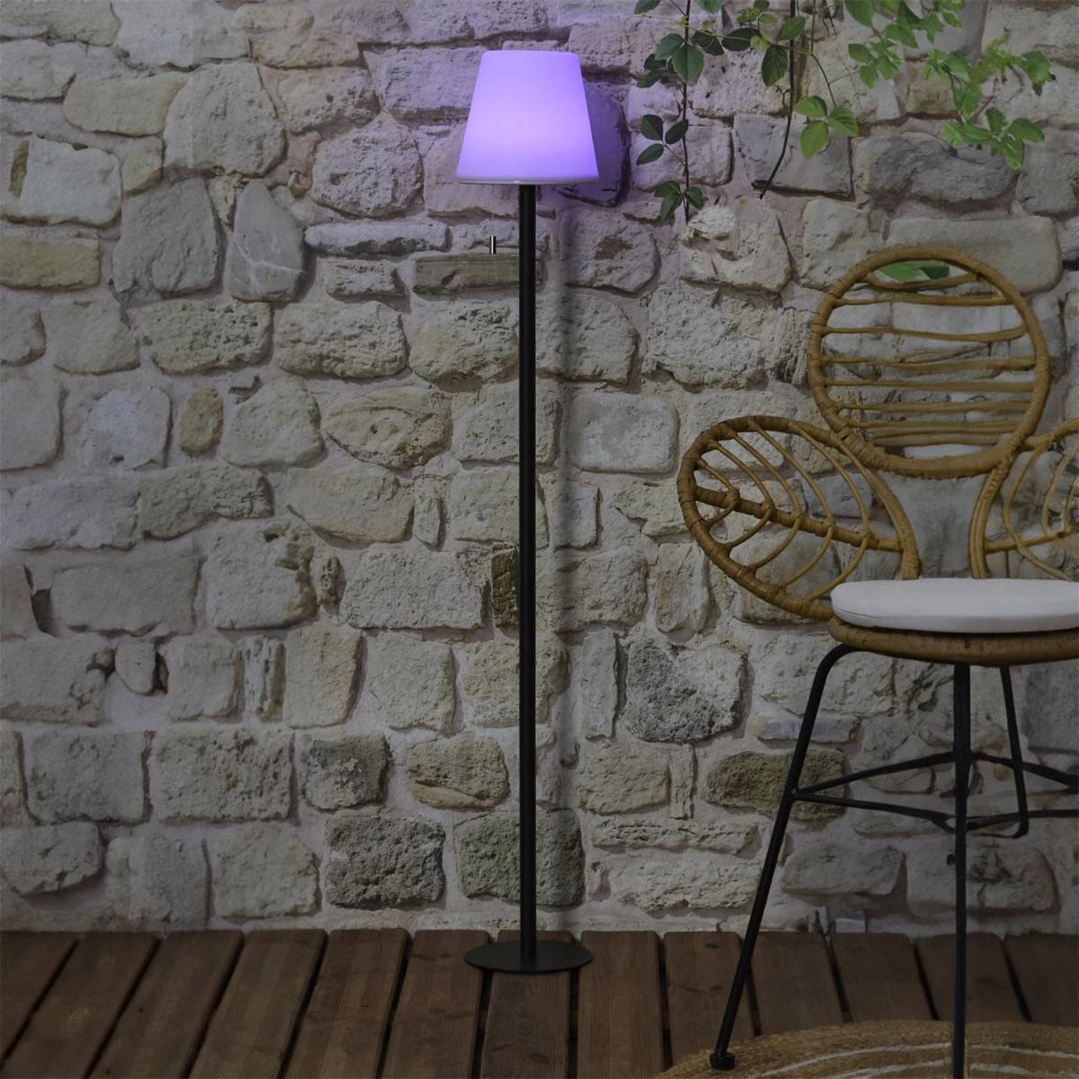 The Home Deco Factory - Lampadaire à LED Intérieur & Extérieur "RGB" 160cm Blanc & Noir - Image 5