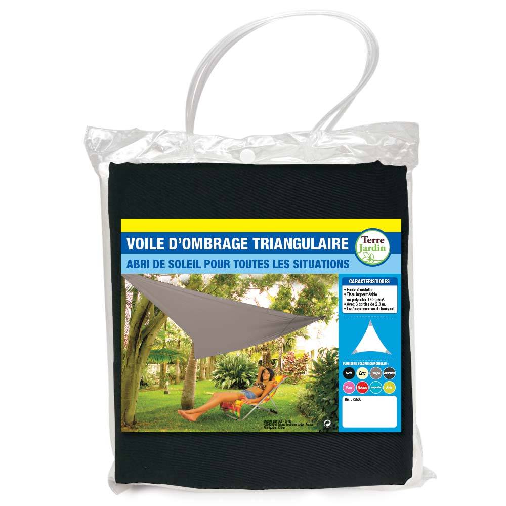 Voile d'ombrage triangulaire 3.6 mètres Noir - Image 1