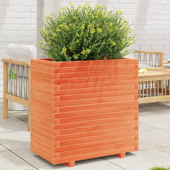 Jardinière | Pot de fleurs | Cache-pot | Bac à fleurs cire marron 70x40x72,5 cm bois de pin massif - Image 2