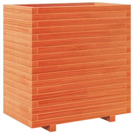 Jardinière | Pot de fleurs | Cache-pot | Bac à fleurs cire marron 70x40x72,5 cm bois de pin massif - Image 1