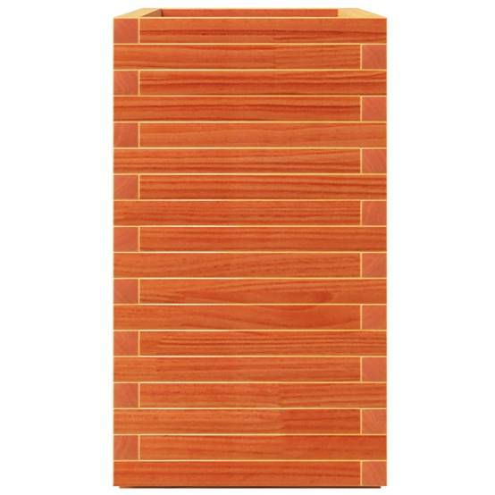 Jardinière | Pot de fleurs | Cache-pot | Bac à fleurs cire marron 70x40x72,5 cm bois de pin massif - Image 6