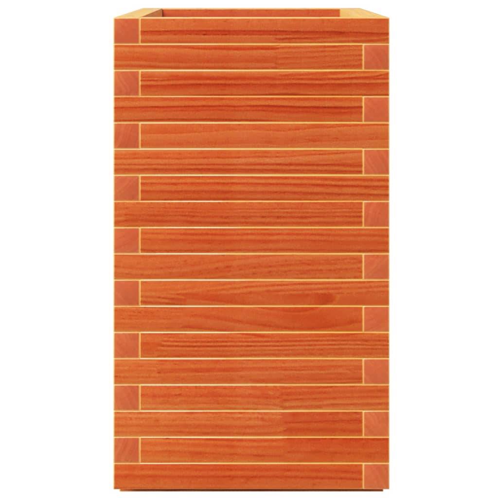 Jardinière | Pot de fleurs | Cache-pot | Bac à fleurs cire marron 70x40x72,5 cm bois de pin massif - Image 6