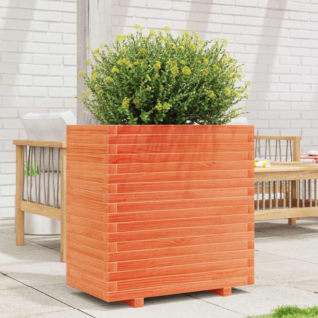 Jardinière | Pot de fleurs | Cache-pot | Bac à fleurs cire marron 70x40x72,5 cm bois de pin massif - Image 3