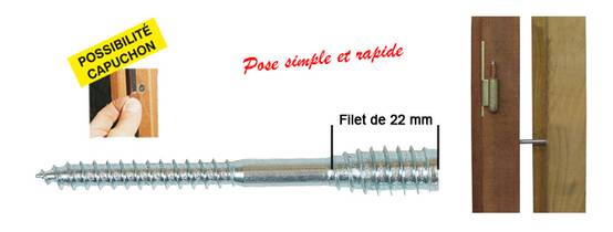 Boîte 100 Vis top roc bois ING FIXATIONS - 6x120 mm - Fil.22 mm + chevilles - A430030