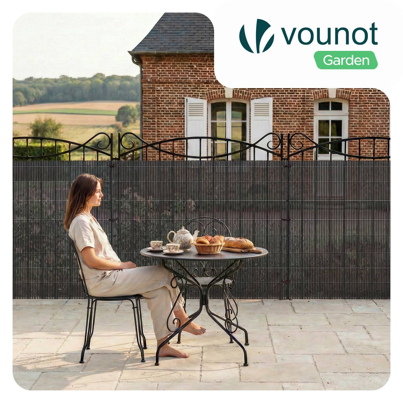 Vounot - Clôture en canisse PVC 160x300cm Anthracite - Image 7