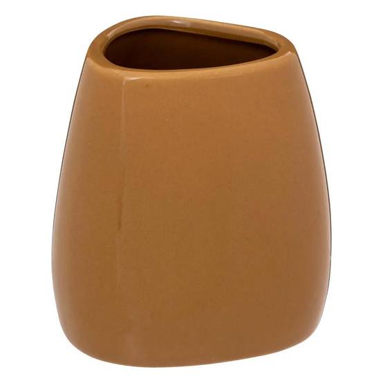 Gobelet Salle de Bain "Galet" 9cm Marron Tabac
