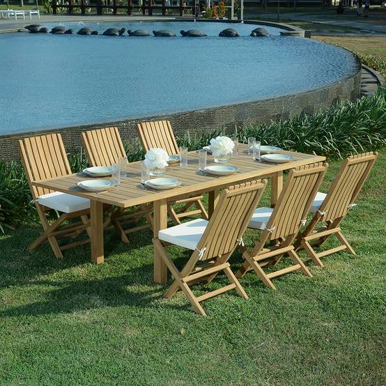 Table extensible teck massif Constantine 174/234 x100 cm - TECK'Attitude - Image 8