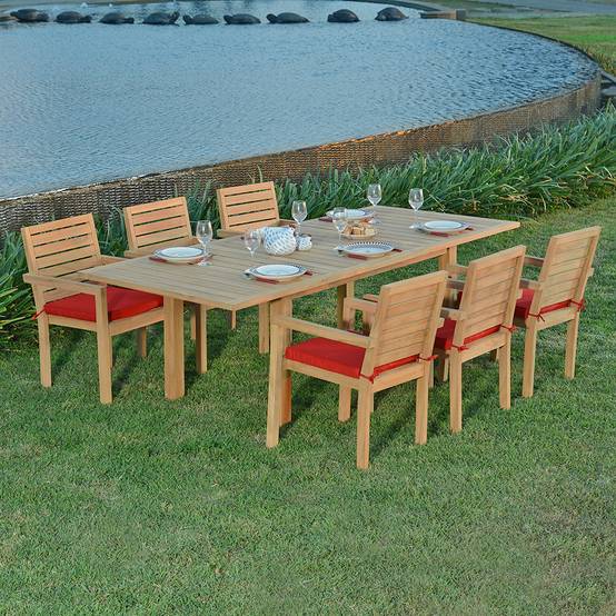 Table extensible teck massif Constantine 174/234 x100 cm - TECK'Attitude - Image 7