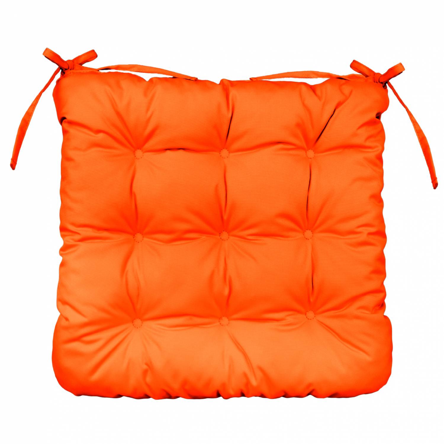 Linxor - Lot de 4 galettes, coussins carrés capitonnés pour chaise - Orange - Linxor - Image 6