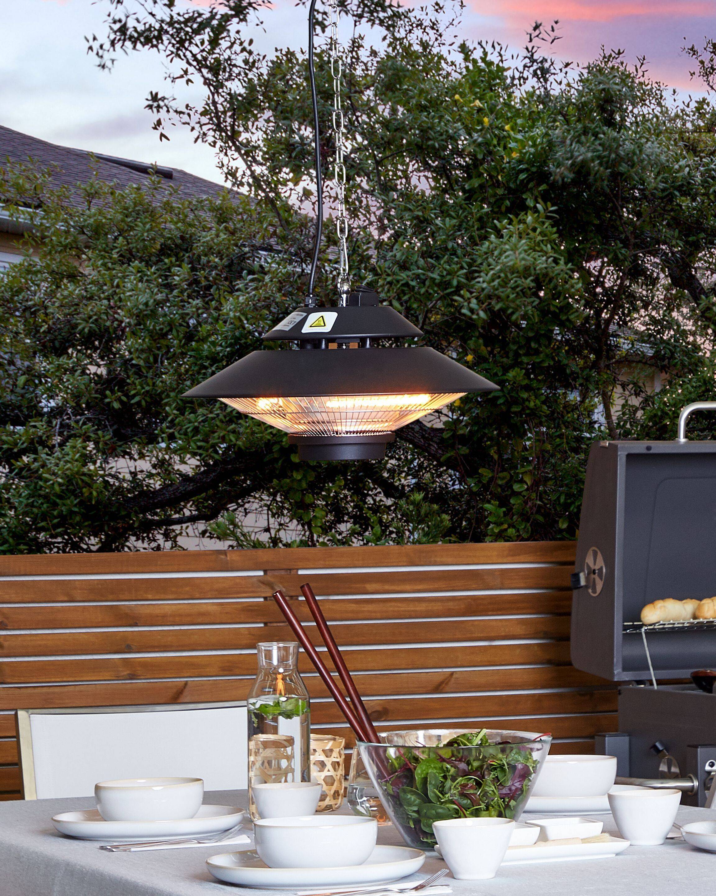 Beliani - Chauffage Électrique Noir en Aluminium Suspendu pour Jardin ou Terrasse 1500 W pour Soirées Cosy et Conviviales - Image 2