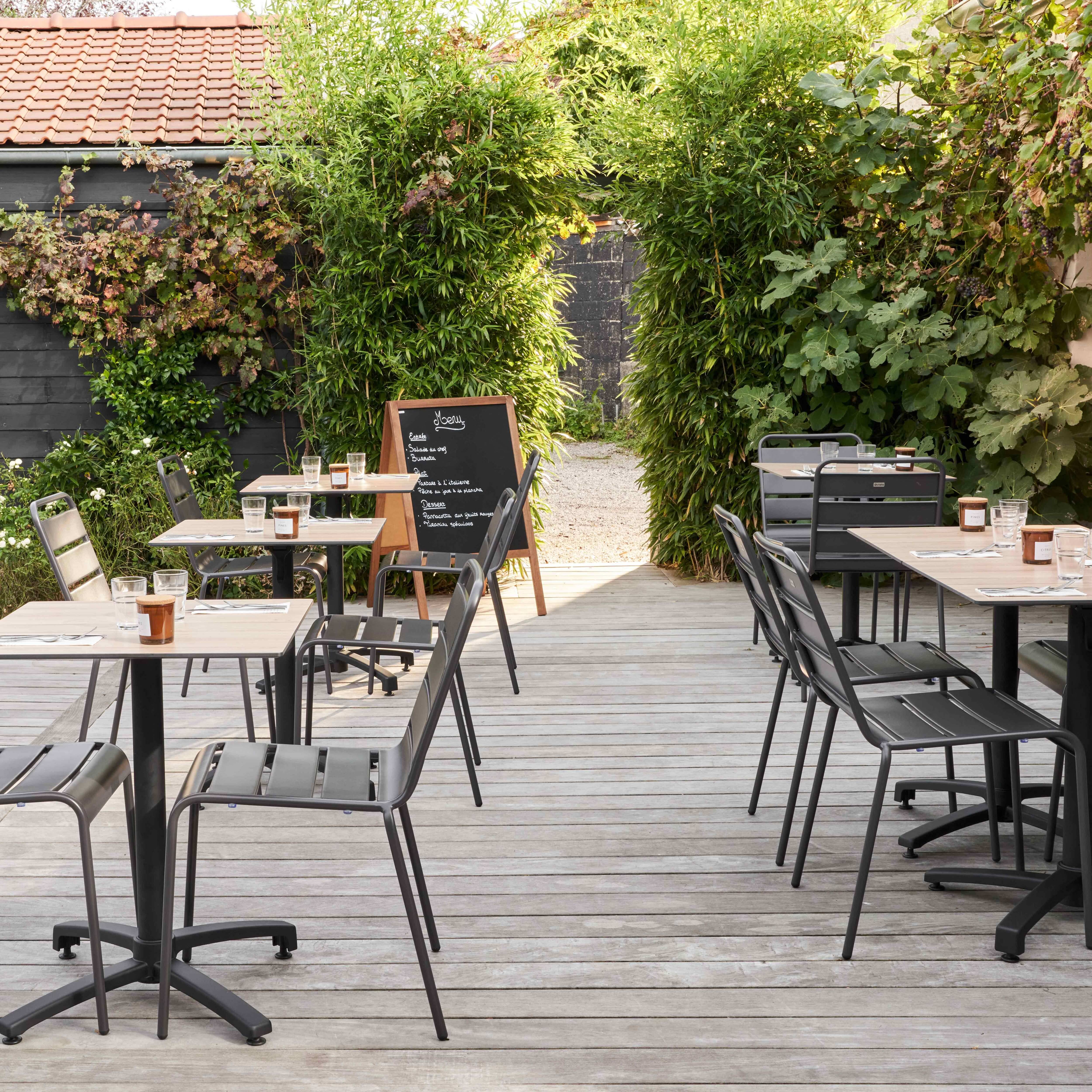 Oviala - Table de terrasse 60 cm inclinable chene clair Opéra - Oviala - Image 4