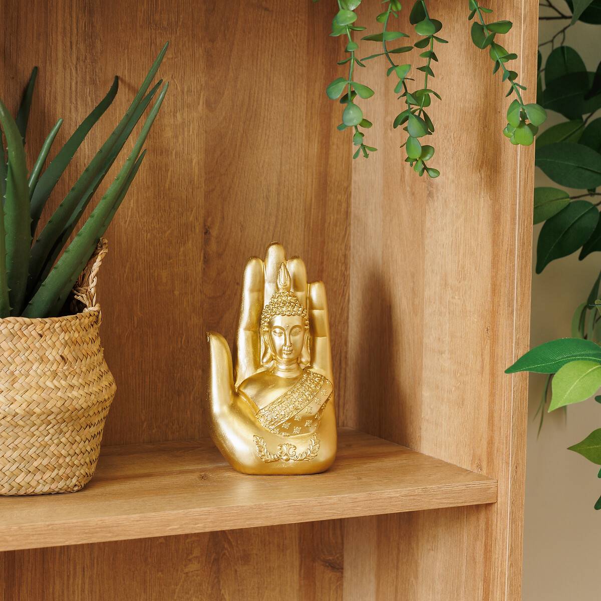 Atmosphera - Bouddha main déo Andy H.18cm résine doré - Atmosphera Créateur d'intérieur - Image 1