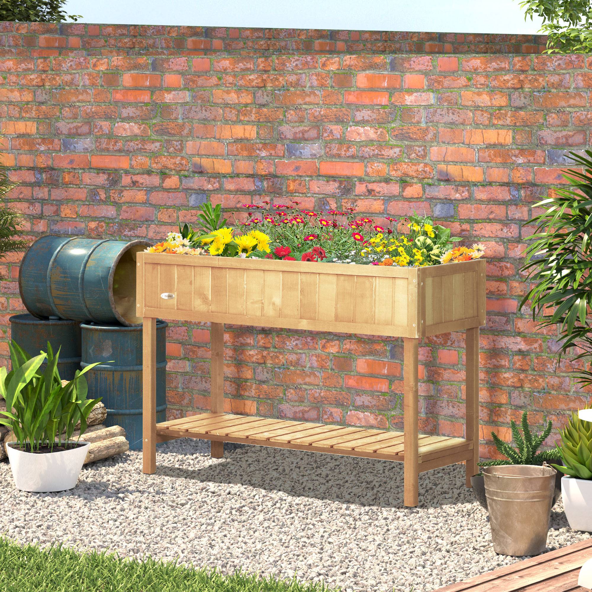 Carré potager sur pieds bois massif jardin culture ergonomique 8 bacs 110cm - ComfortXL Outdoor Living - Image 3