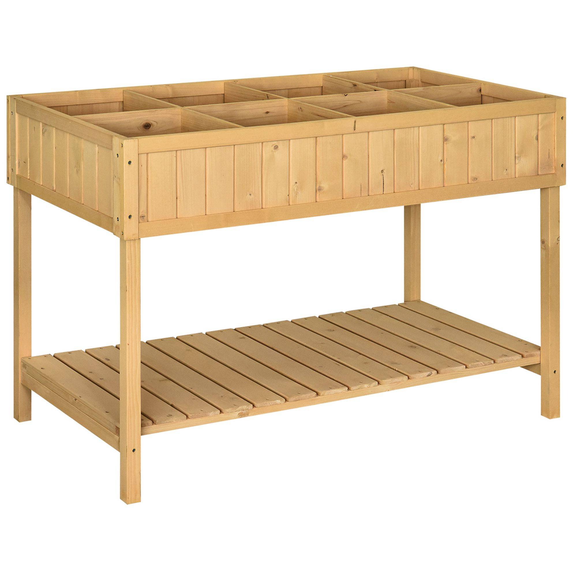 Carré potager sur pieds bois massif jardin culture ergonomique 8 bacs 110cm - ComfortXL Outdoor Living - Image 1