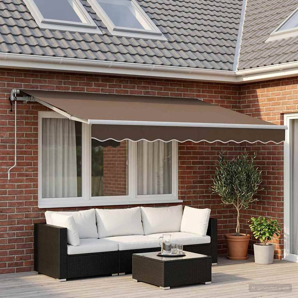 PANGIVO - Auvent rétractable aluminium et tissu taupe 300 x 250 cm, 21.56kg - PANGIVO - Image 1