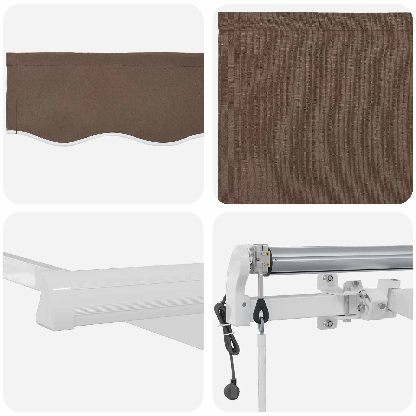 PANGIVO - Auvent rétractable aluminium et tissu taupe 300 x 250 cm, 21.56kg - PANGIVO - Image 4