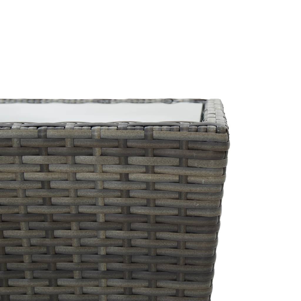 Petite Table Basse d'Extérieur Grise en Polyrotin avec Plateau en Verre, 41,5x41,5x43 cm – ComfortXL Outdoor Living - Image 5
