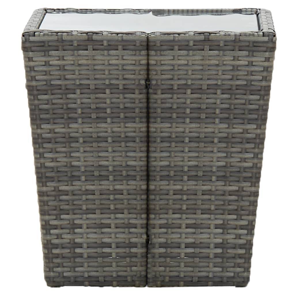 Petite Table Basse d'Extérieur Grise en Polyrotin avec Plateau en Verre, 41,5x41,5x43 cm – ComfortXL Outdoor Living - Image 3