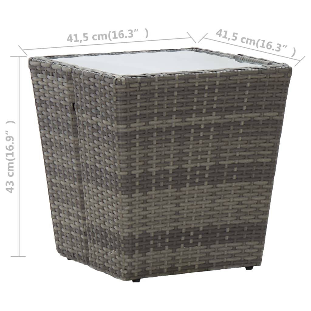 Petite Table Basse d'Extérieur Grise en Polyrotin avec Plateau en Verre, 41,5x41,5x43 cm – ComfortXL Outdoor Living - Image 6