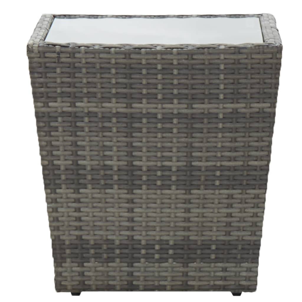Petite Table Basse d'Extérieur Grise en Polyrotin avec Plateau en Verre, 41,5x41,5x43 cm – ComfortXL Outdoor Living - Image 2