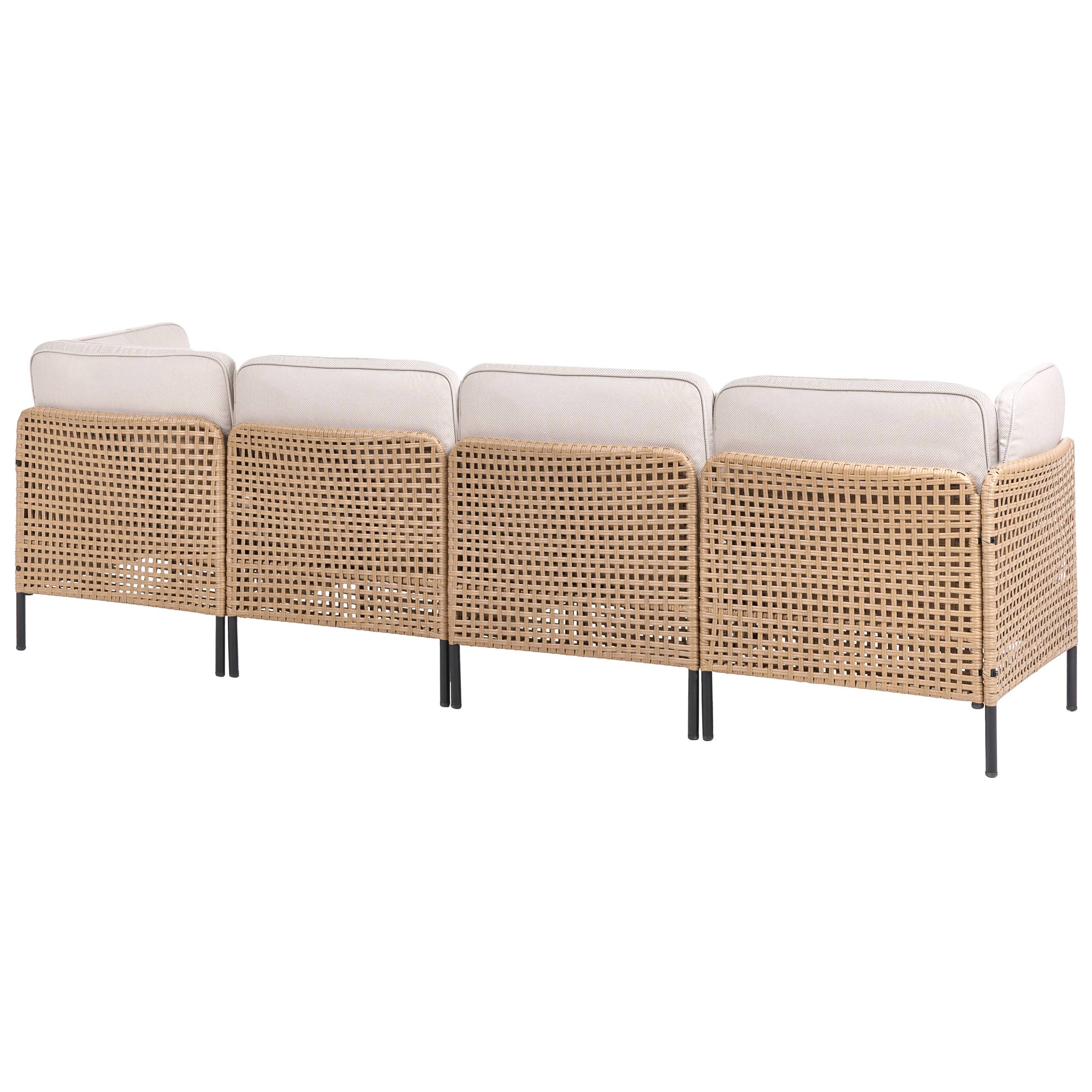 Beliani - Set de salon, 6 Personnes Polyrotin Beige clair OMEGANA - Beliani - Image 5