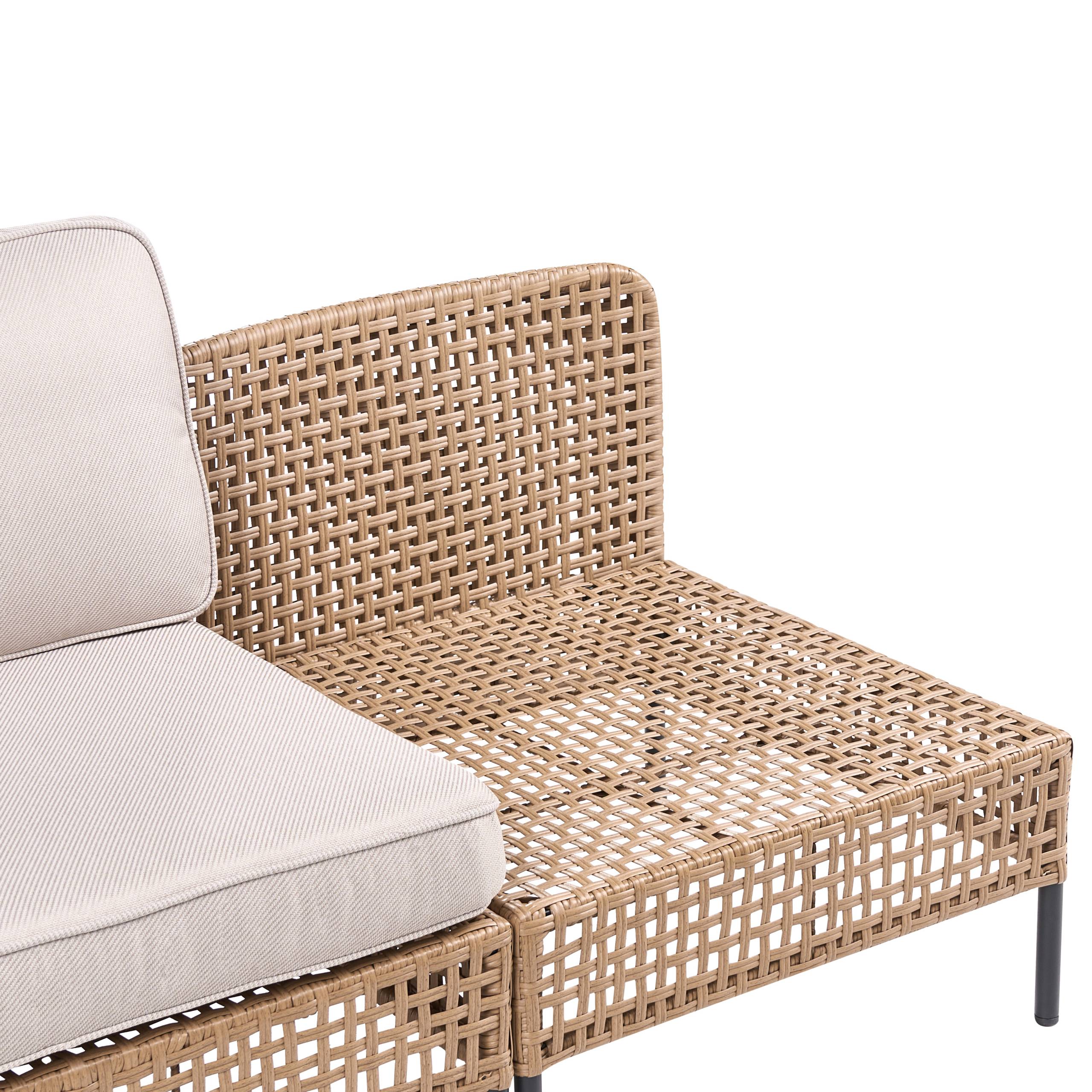 Beliani - Set de salon, 6 Personnes Polyrotin Beige clair OMEGANA - Beliani - Image 10