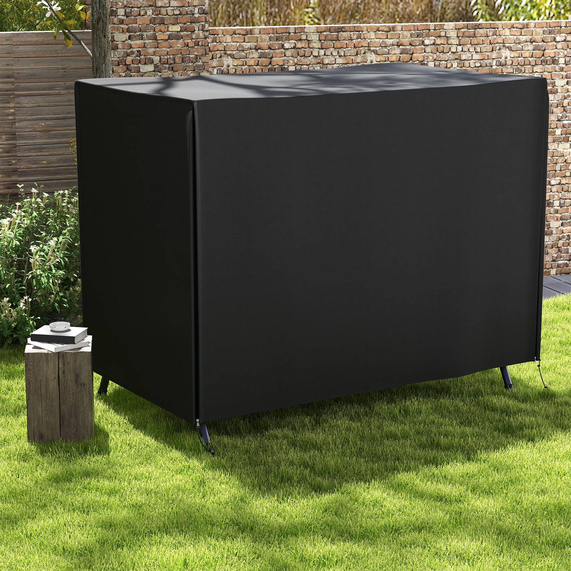 Housse de protection pour balancelle de jardin, housse imperméable pour balancelle Hollywood, 205 x 124 x 164 cm, noire - Image 4