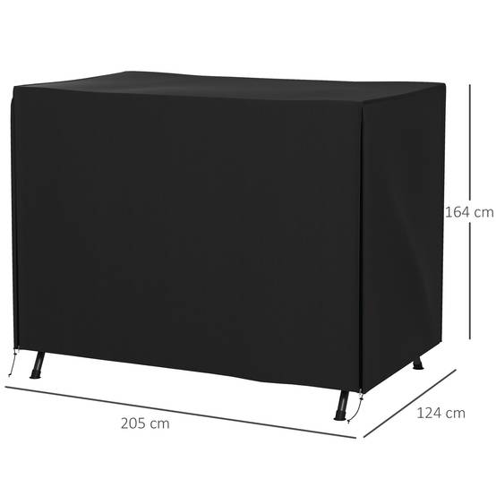 Housse de protection pour balancelle de jardin, housse imperméable pour balancelle Hollywood, 205 x 124 x 164 cm, noire - Image 5