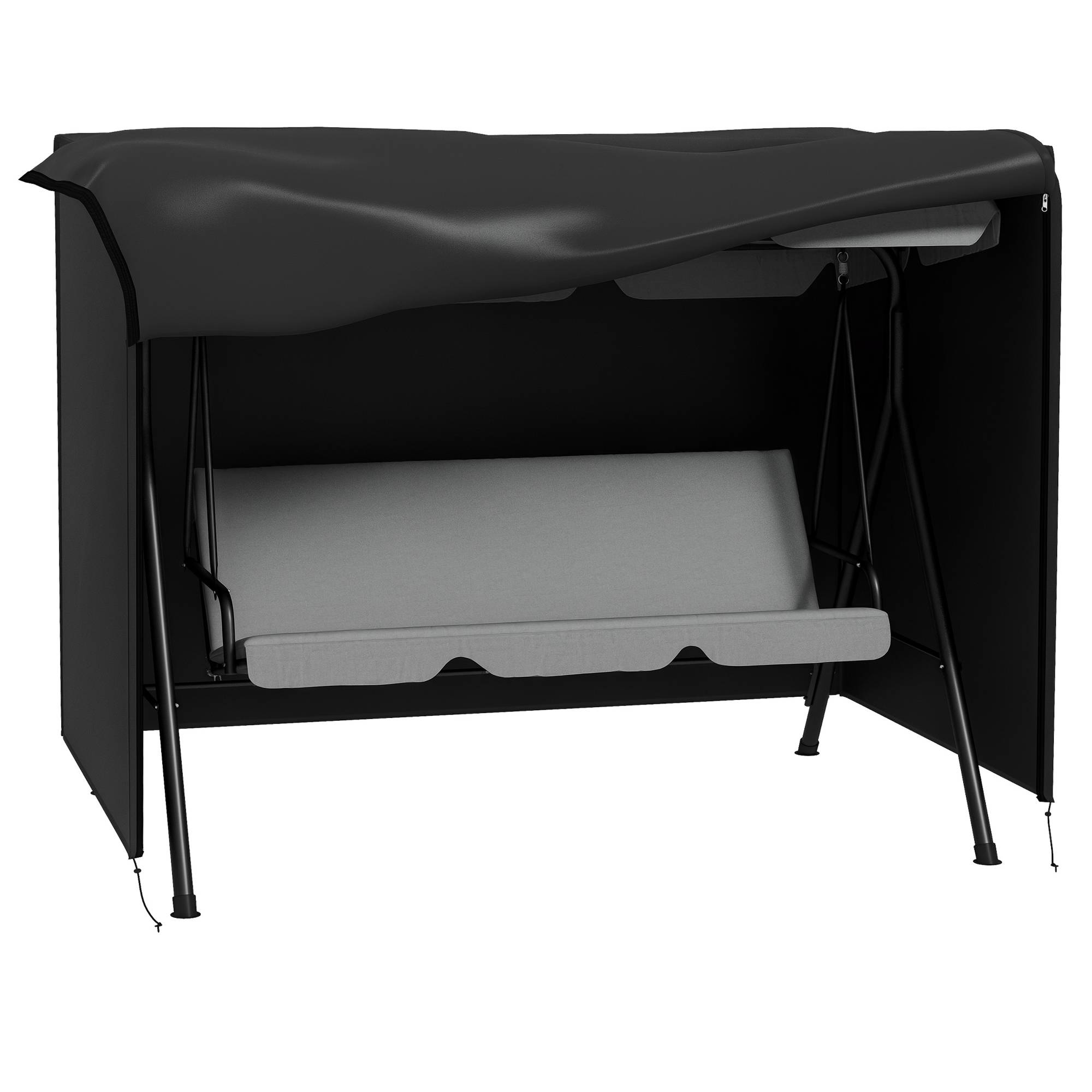 Housse de protection pour balancelle de jardin, housse imperméable pour balancelle Hollywood, 205 x 124 x 164 cm, noire