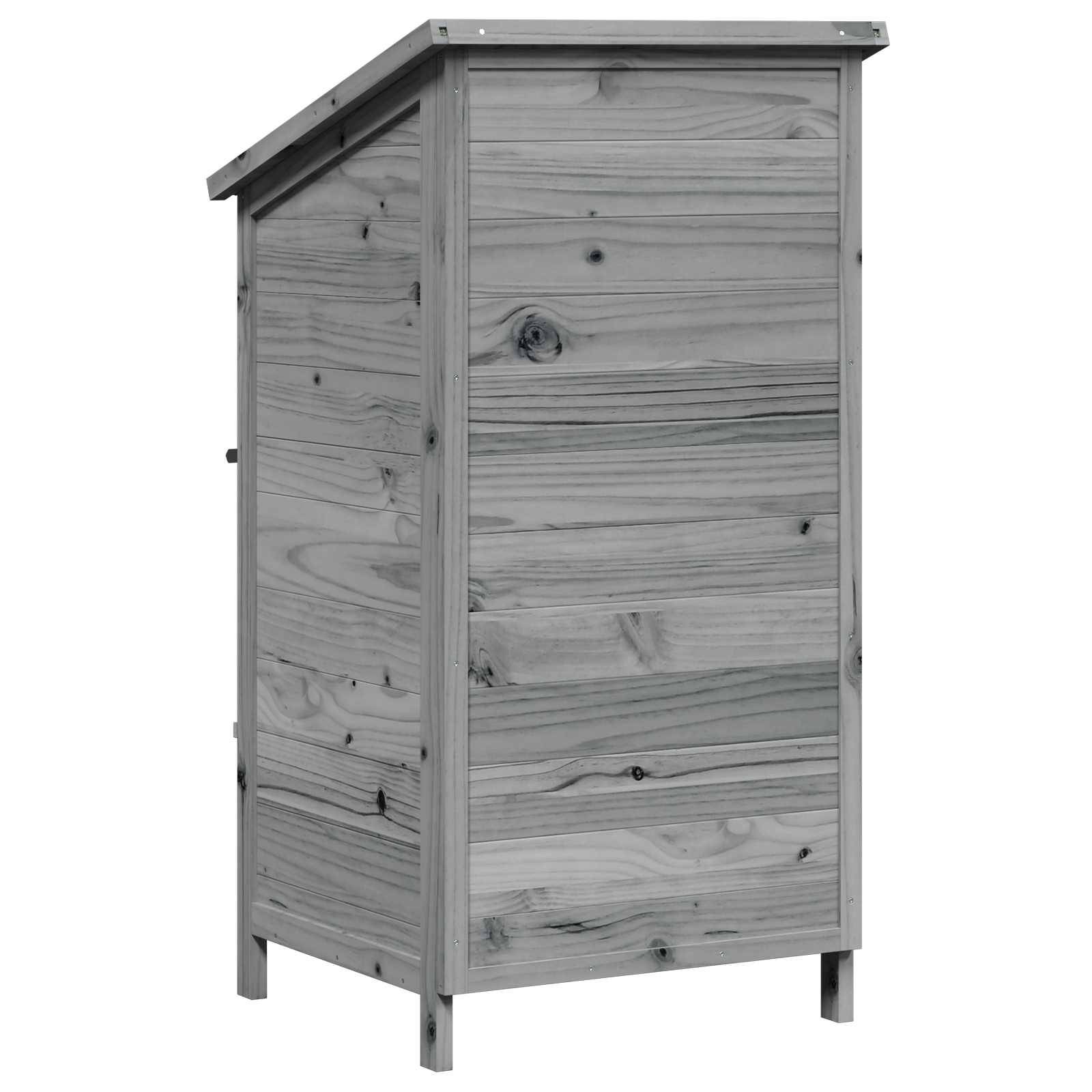 Vidaxl - Abri de jardin Gris 59 x 56 x 113,5 cm Bois d'ingénierie vidaXL 42033438 - Image 8