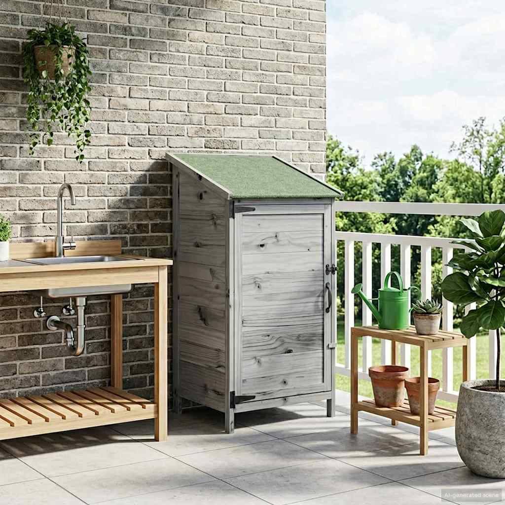 Vidaxl - Abri de jardin Gris 59 x 56 x 113,5 cm Bois d'ingénierie vidaXL 42033438 - Image 1