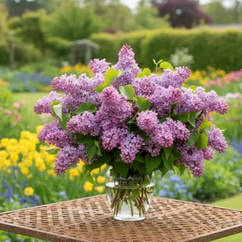 Lilas commun Michel Buchner, Syringa à fleurs Violette - feuillage Caduc - Pot de 7,5L - 60/80 cm-  hauteur à maturité De 2,50 m à 3,00 m - Image 5