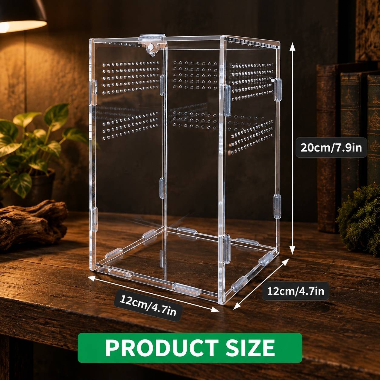Boîte d'élevage acrylique transparente pour reptiles avec ventilation et fermeture magnétique - Image 2