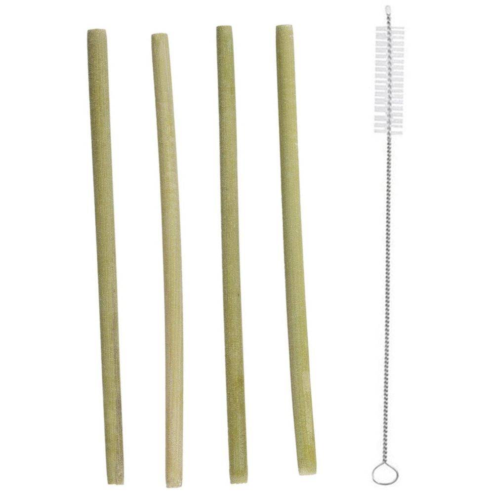 12 pailles en bambou avec goupillon Pick & Drink - Image 2