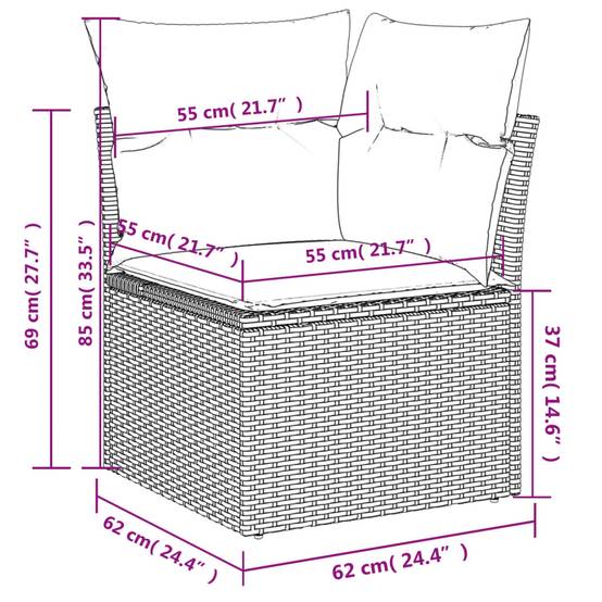 ComfortXL - Salon de jardin gris clair 7 pcs en résine tressée modulable avec repose-pied pour balcon et jardin Beige – ComfortXL Outdoor Living - Image 3
