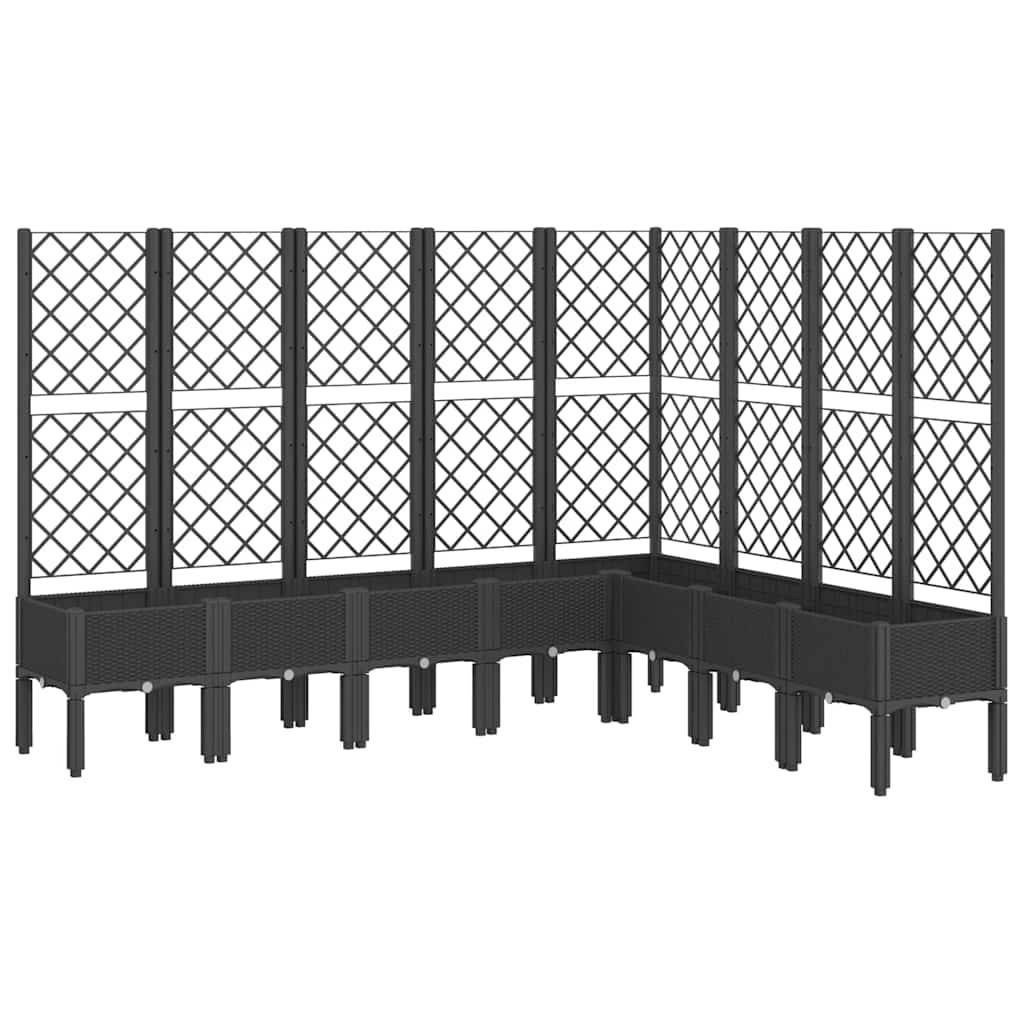 Vidaxl - Jardinière avec treillis noir 200x160x142 cm PP vidaXL 367943 - Image 2