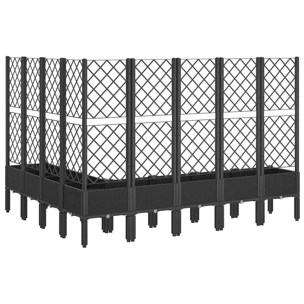 Vidaxl - Jardinière avec treillis noir 200x160x142 cm PP vidaXL 367943 - Image 6