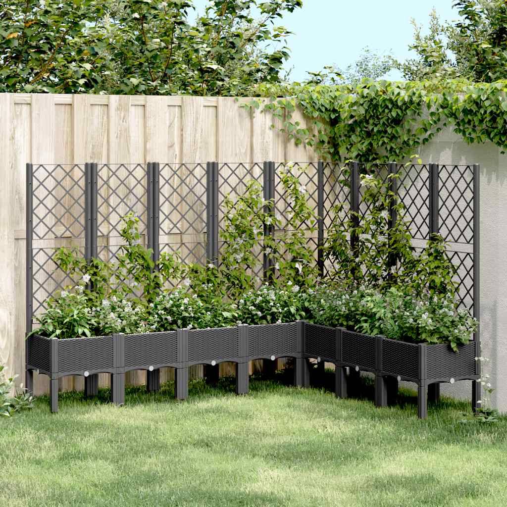 Vidaxl - Jardinière avec treillis noir 200x160x142 cm PP vidaXL 367943 - Image 1