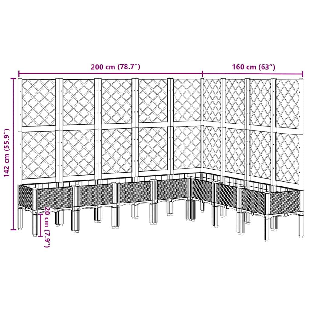 Vidaxl - Jardinière avec treillis noir 200x160x142 cm PP vidaXL 367943 - Image 3