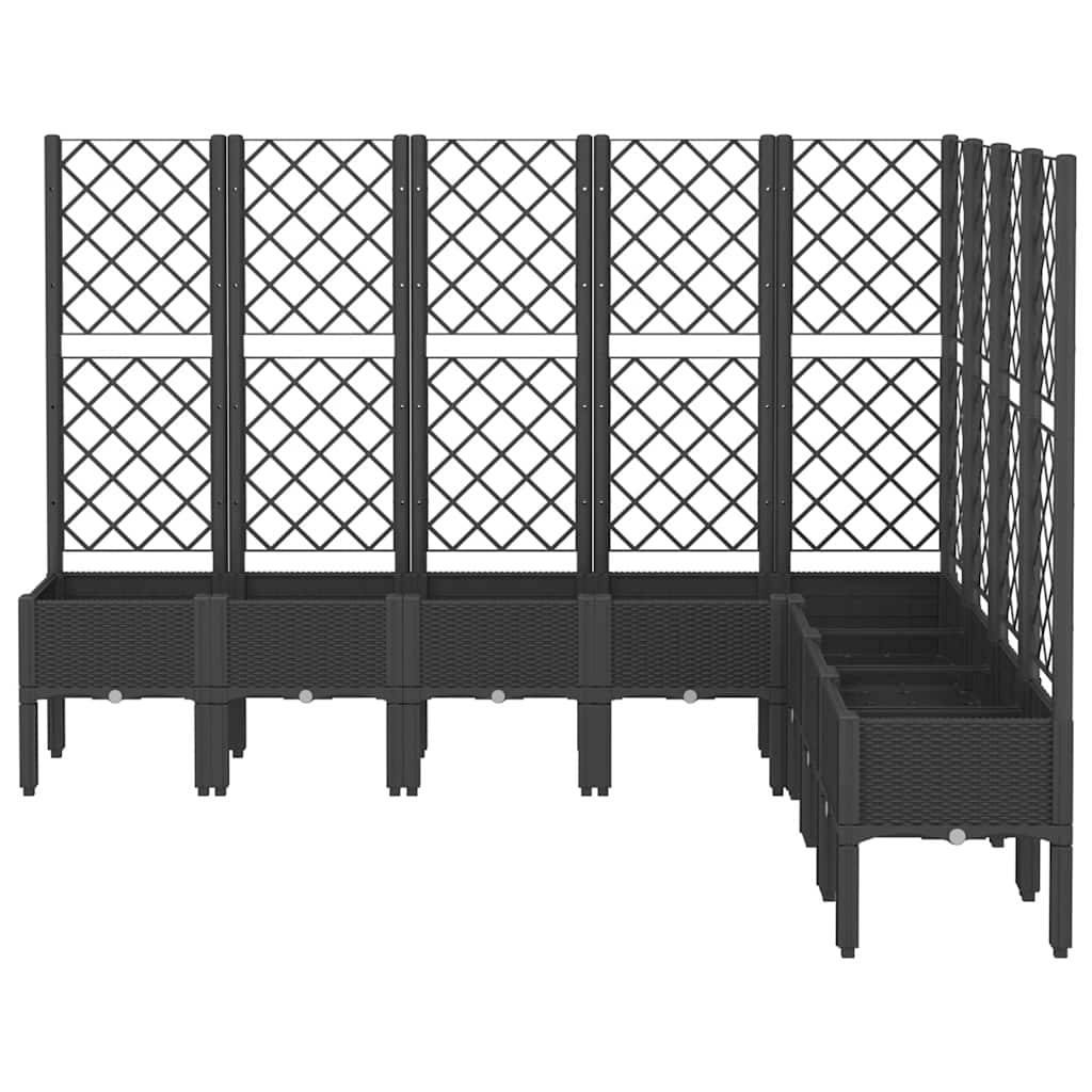 Vidaxl - Jardinière avec treillis noir 200x160x142 cm PP vidaXL 367943 - Image 8