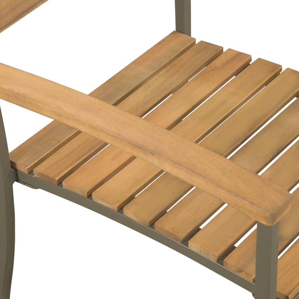 Vidaxl - Mobilier à dîner d'extérieur 9pcs Bois d'acacia solide et acier vidaXL 47296 - Image 5