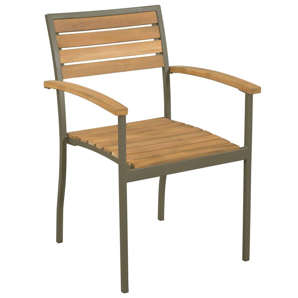 Vidaxl - Mobilier à dîner d'extérieur 9pcs Bois d'acacia solide et acier vidaXL 47296 - Image 9