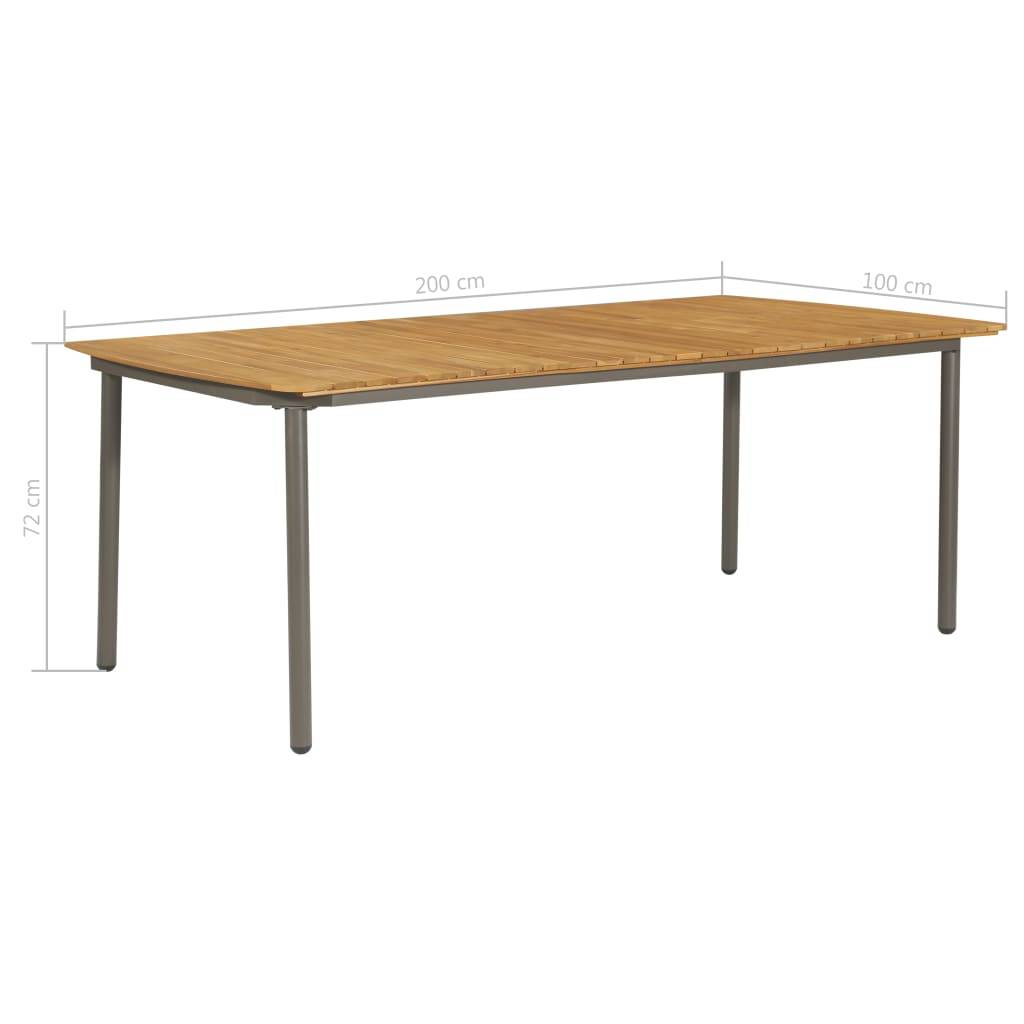 Vidaxl - Mobilier à dîner d'extérieur 9pcs Bois d'acacia solide et acier vidaXL 47296 - Image 6