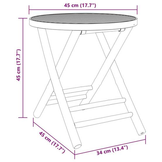 Petite Table de Jardin Ronde Pliable Ø45cm en Bambou, Style Bistrot pour Balcon – ComfortXL Outdoor Living - Image 8