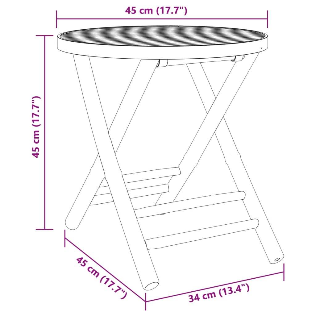 Petite Table de Jardin Ronde Pliable Ø45cm en Bambou, Style Bistrot pour Balcon – ComfortXL Outdoor Living - Image 8