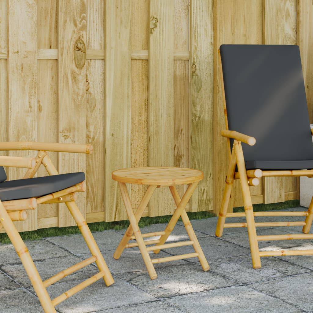 Petite Table de Jardin Ronde Pliable Ø45cm en Bambou, Style Bistrot pour Balcon – ComfortXL Outdoor Living - Image 1